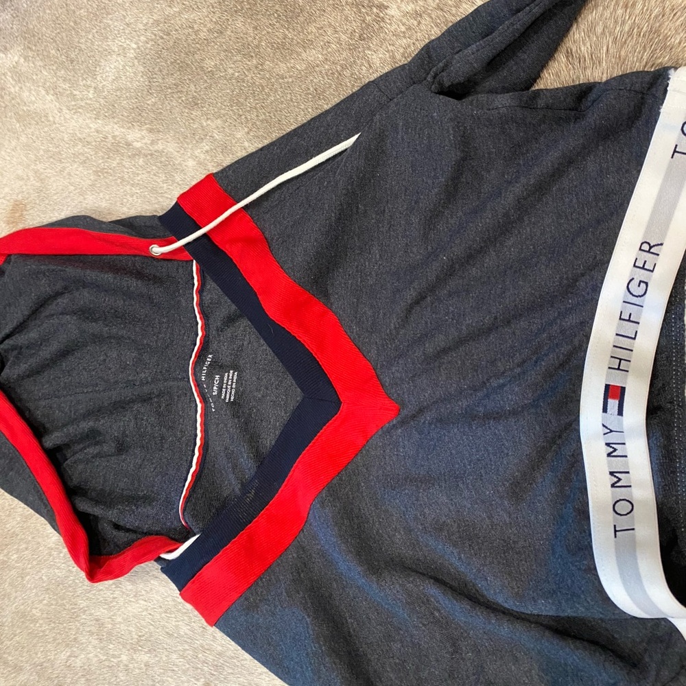 Tommy Hilfiger lounge hoodie, small, dark grey/red
